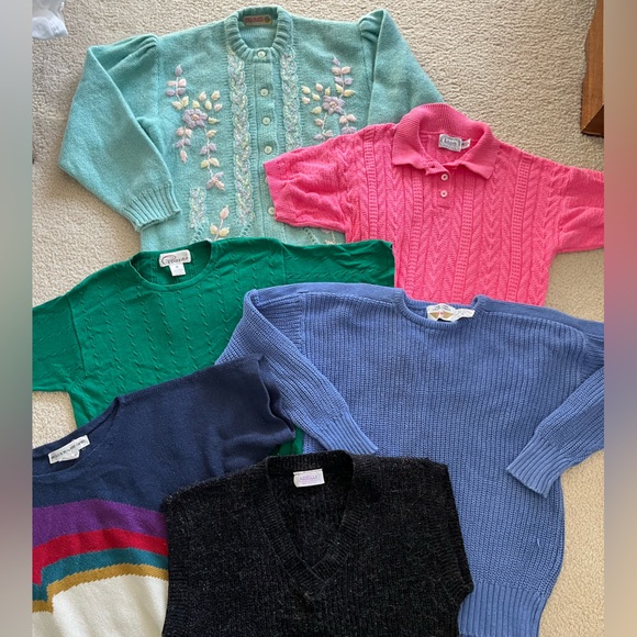 Lot of 6 vintage 80s 90s sweaters women’s | reseller bundle - Picture 1 of 16